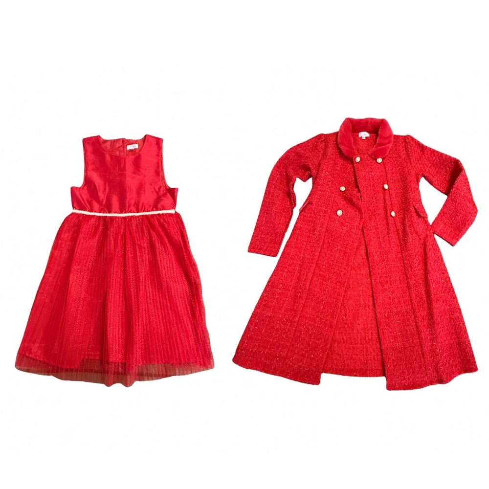 Biscotti Scarlet Double-Breasted Coat and Kids Dress